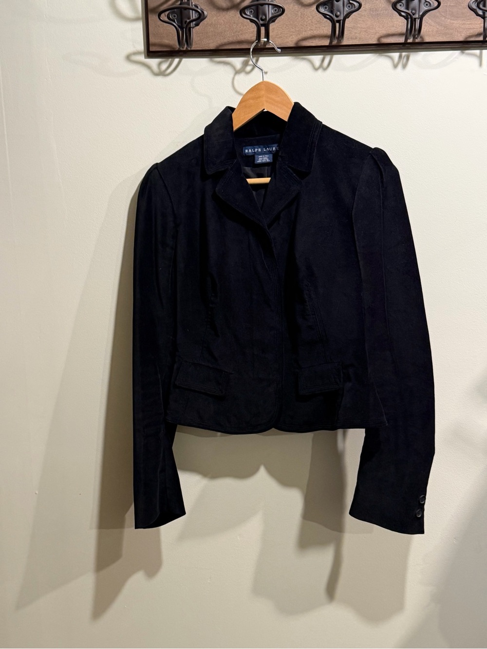 Vintage Ralph Lauren Black Velvet Fitted Blazer